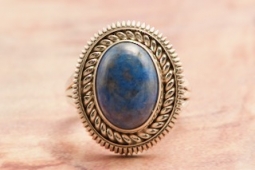 Artie Yellowhorse Genuine Denim Lapis Sterling Silver Ring